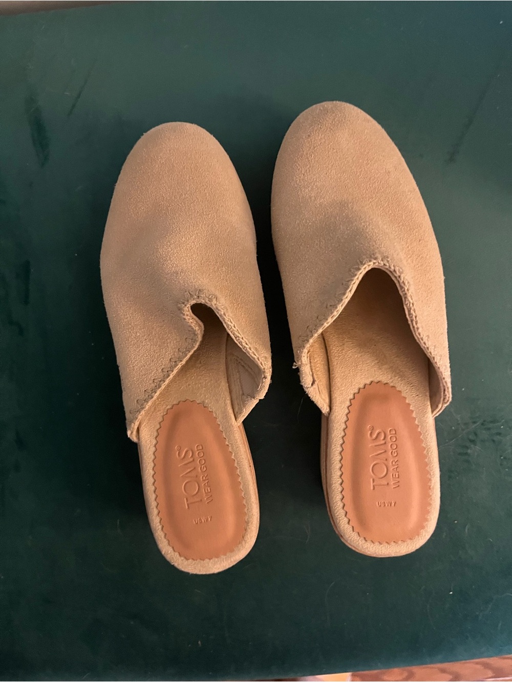 Toms Tan Suede Slip-On Mules
